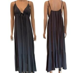 Rhea L/XL  Princess flowy strappy maxi dress Peppercorn D1 2346